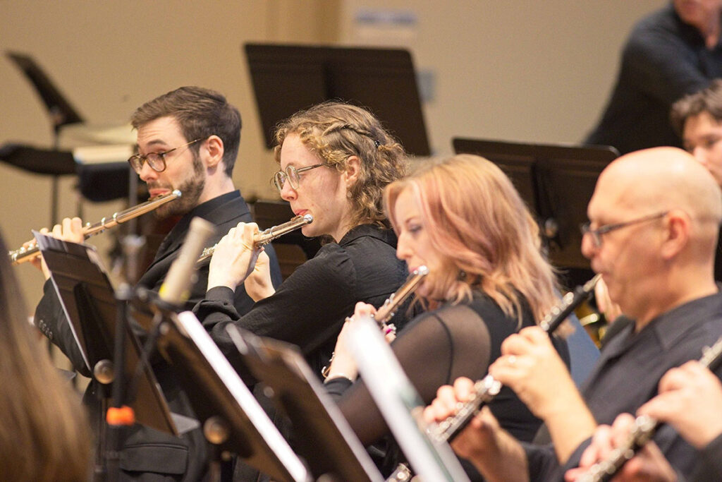 Flute section in the Mostly Modern Orchestra
